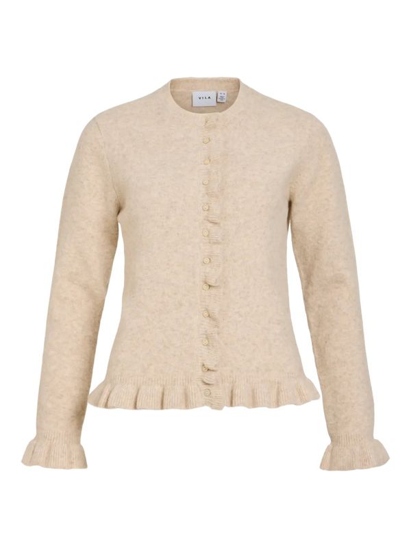 JACIA CARDIGAN M/FRILL - SAND MELERT