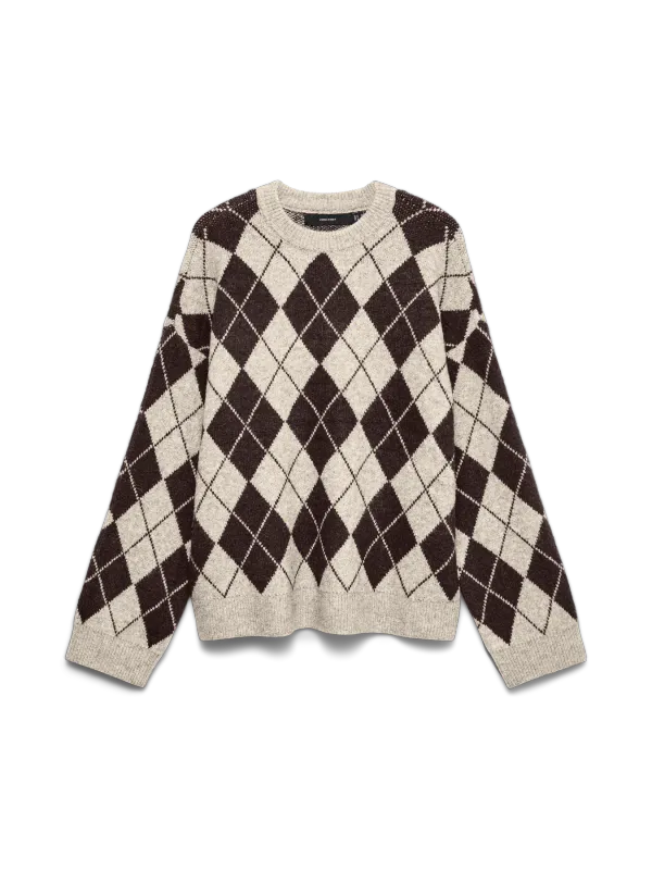 HALO GENSER ARGYLE - CREAM/BRUN