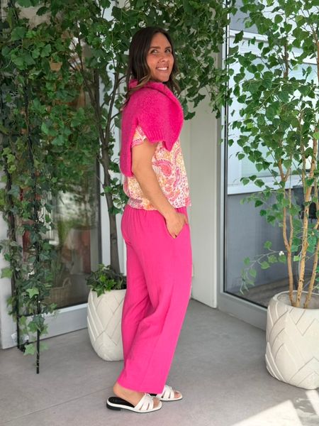 Hovedbilde LAVA LIN/VISCOSE BUKSE ANKEL - FUCHSIA 