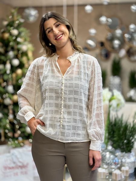 Hovedbilde HAVANA SKJORTE - CREME/GLITTER