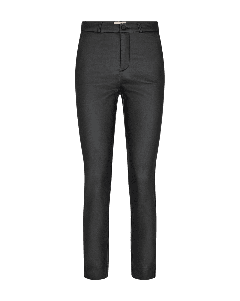 SOLVEJ CHINOS BUKSE COATED - SORT