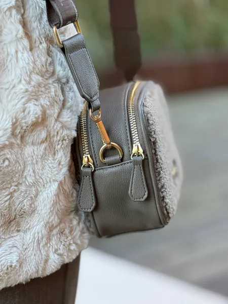 Hovedbilde VESKE M/REIM TEDDY - GRÅBRUN