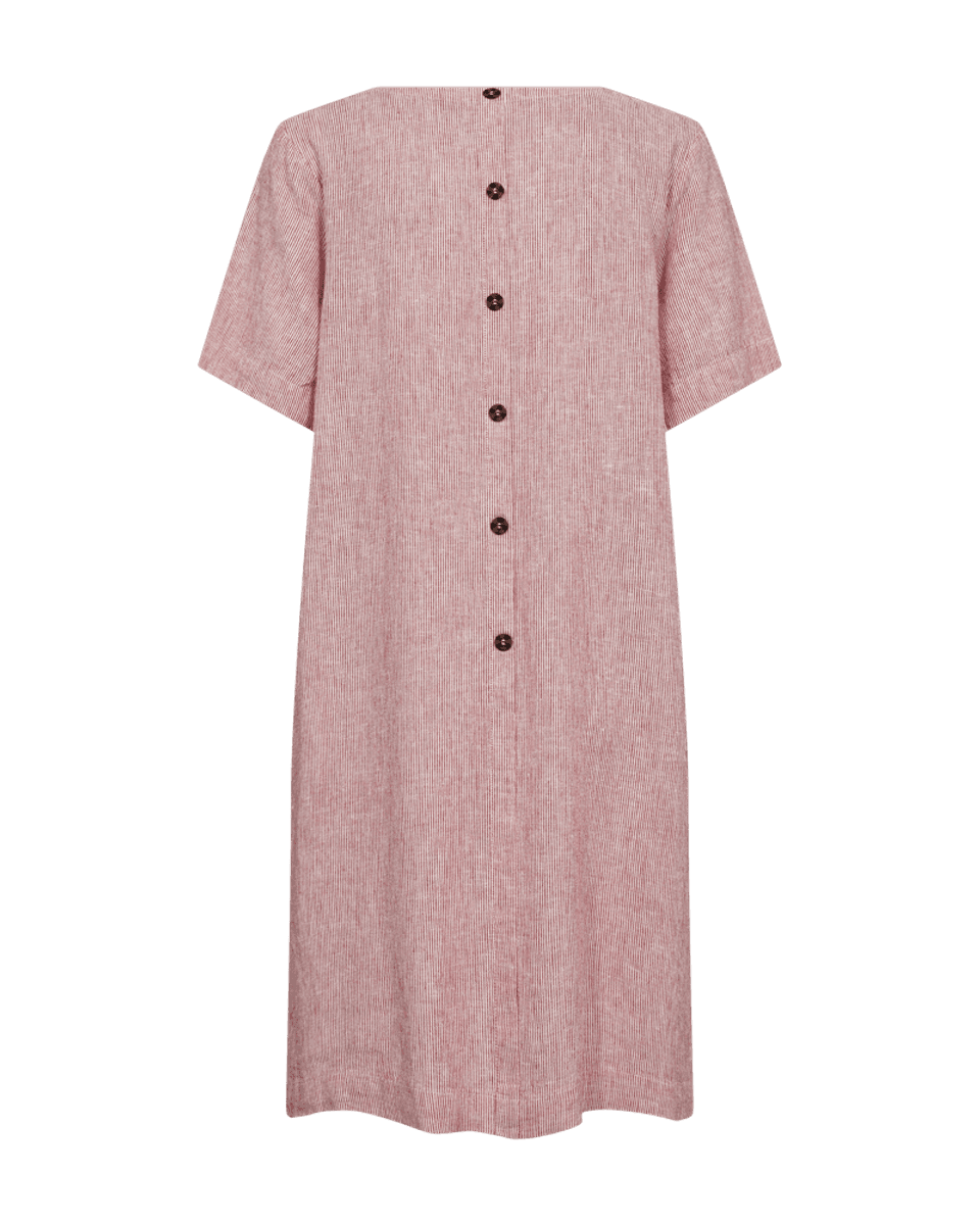  LAVA LIN/VISCOSE KJOLE STRIPET - RØD/OFFWHITE