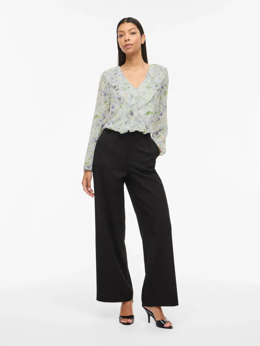 ANE BLUSE M/RYSJER - FLOWER