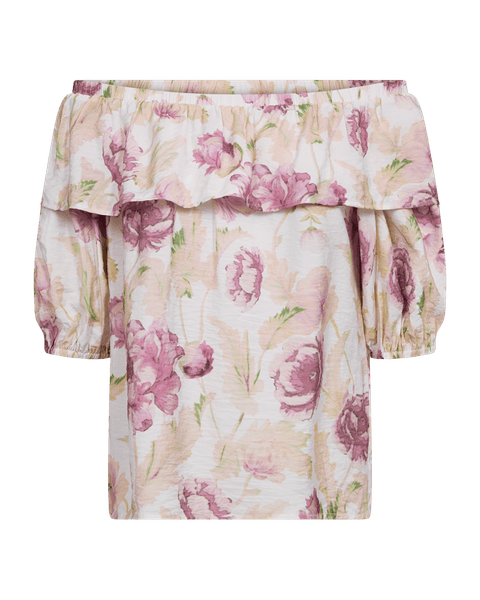 Hovedbilde MAISE BLUSE M/VOLANG - ROSA BLOMSTER