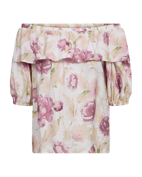 Hovedbilde MAISE BLUSE M/VOLANG - ROSA BLOMSTER