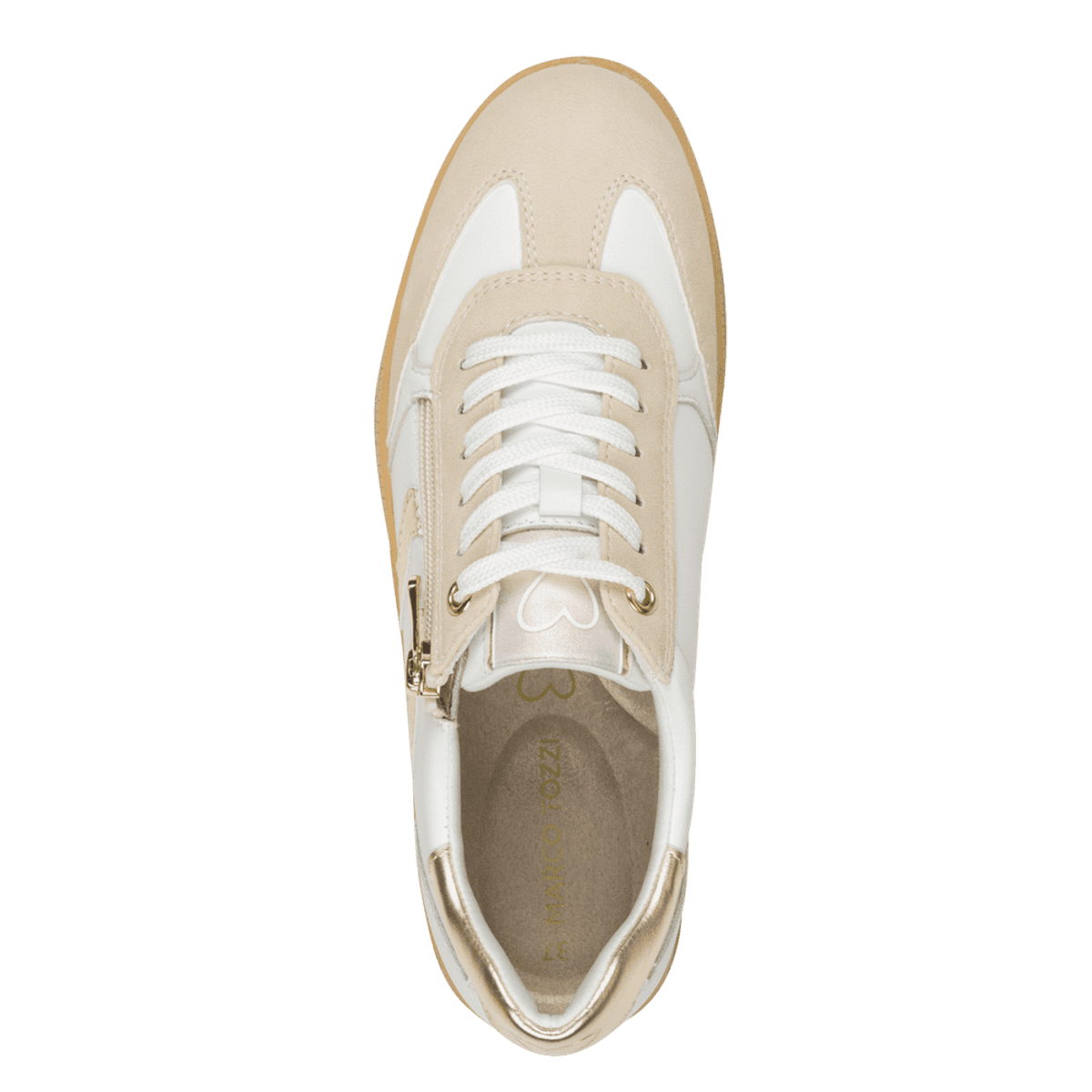 SNEAKERS - HVIT/SAND/GULL