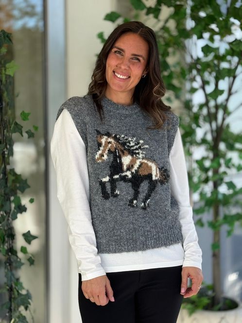 Hovedbilde ARIANNA VEST M/HEST - GRÅMELERT