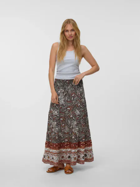 Hovedbilde SWIP MAXI PAISLEY SKJØRT - BRUNT