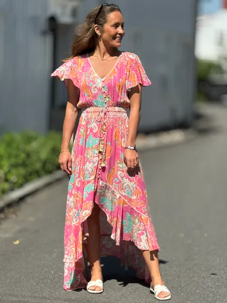 Hovedbilde LAST QUEEN KJOLE M/KORT ERM - ROSA/PRINT