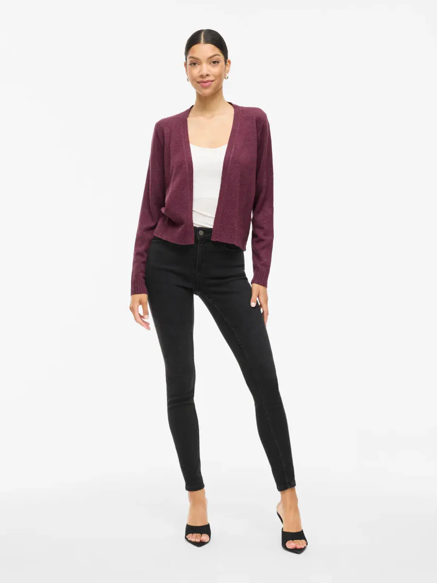 VIRIL SHORT CARDIGAN - PLOMME