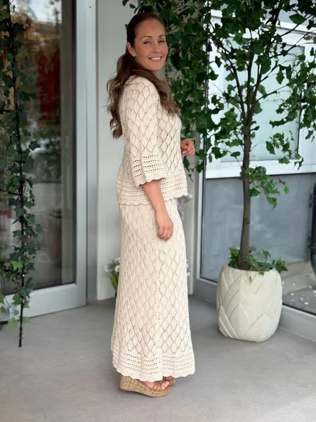 Hovedbilde EVIE STRIKKET SKJØRT - CREAM