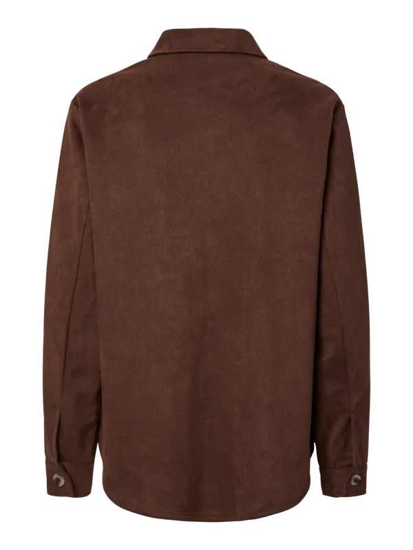 RAKEL SEMSKET LOOK SKJORTE - BRUN