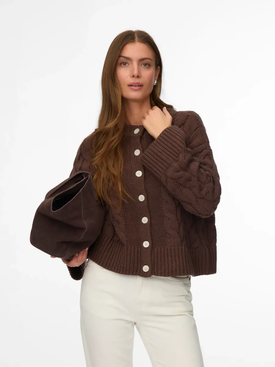 SVEA THEA CABEL CARDIGAN - BRUN