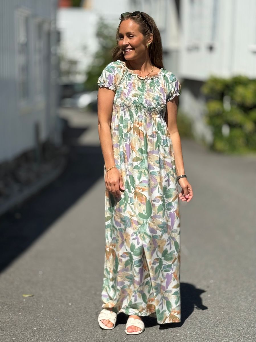 LISE MAXI DRESS - GRØNN MIX