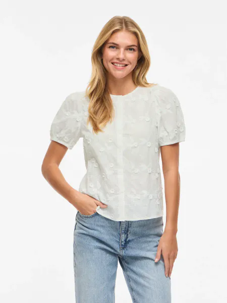 Hovedbilde SIMONE BLUSE M/BLOMSTERPRINT - HVIT