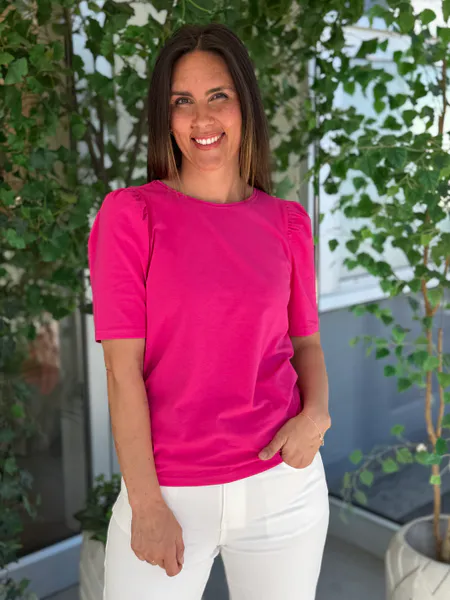 Hovedbilde FENJA T-SHIRT M/PUFFERM - CERISE