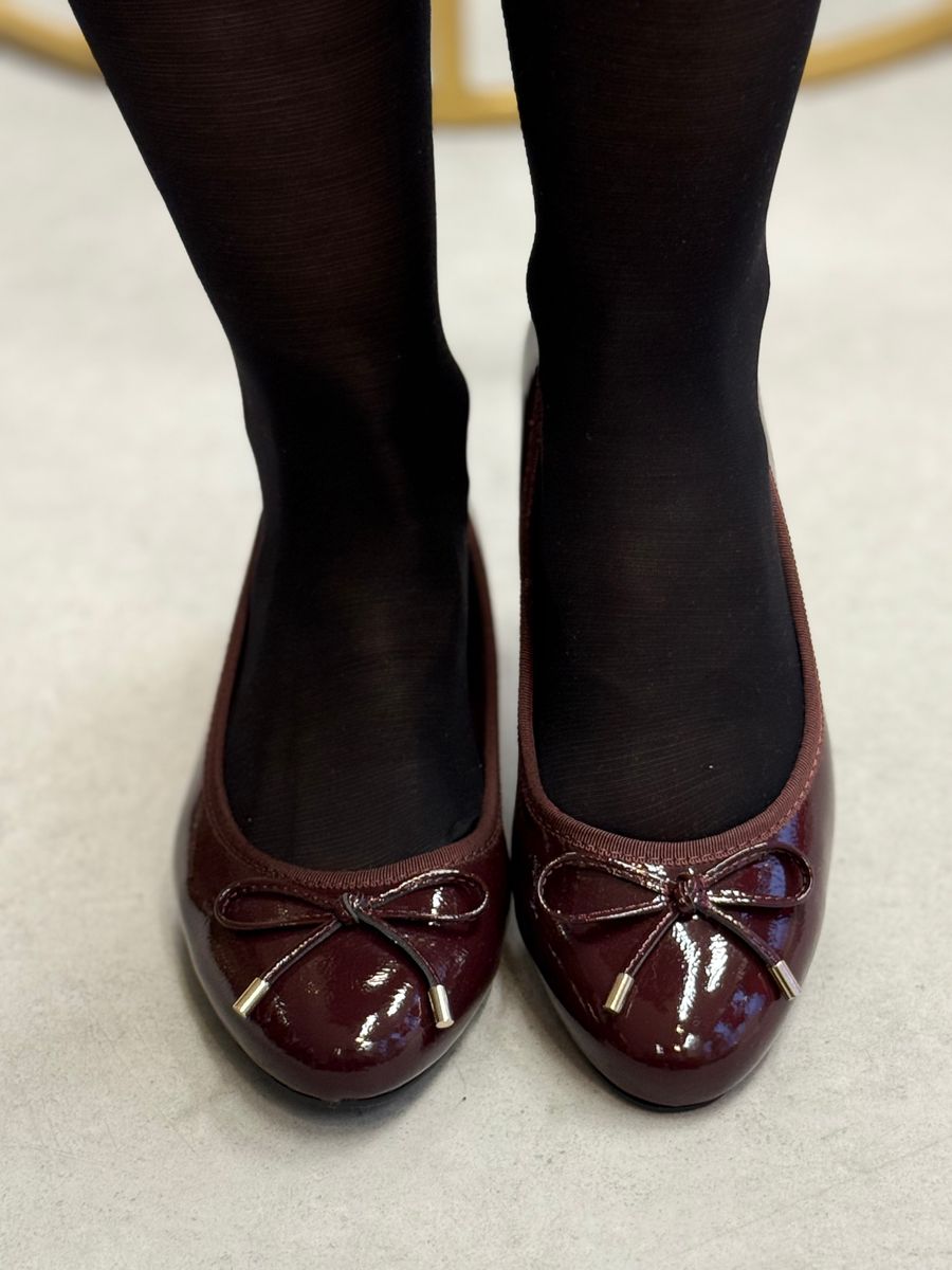 BALLERINA M/LAV HÆL - PLOMME GLOSS