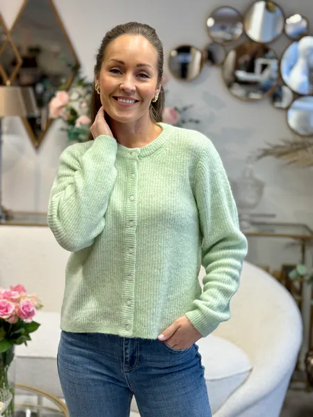 Hovedbilde LORY CARDIGAN - LYS GRØNN MELERT