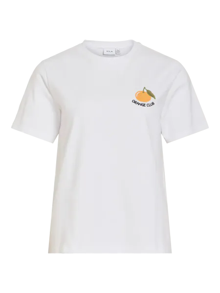 Hovedbilde NORA T-SHIRT - HVIT M/ORANGE
