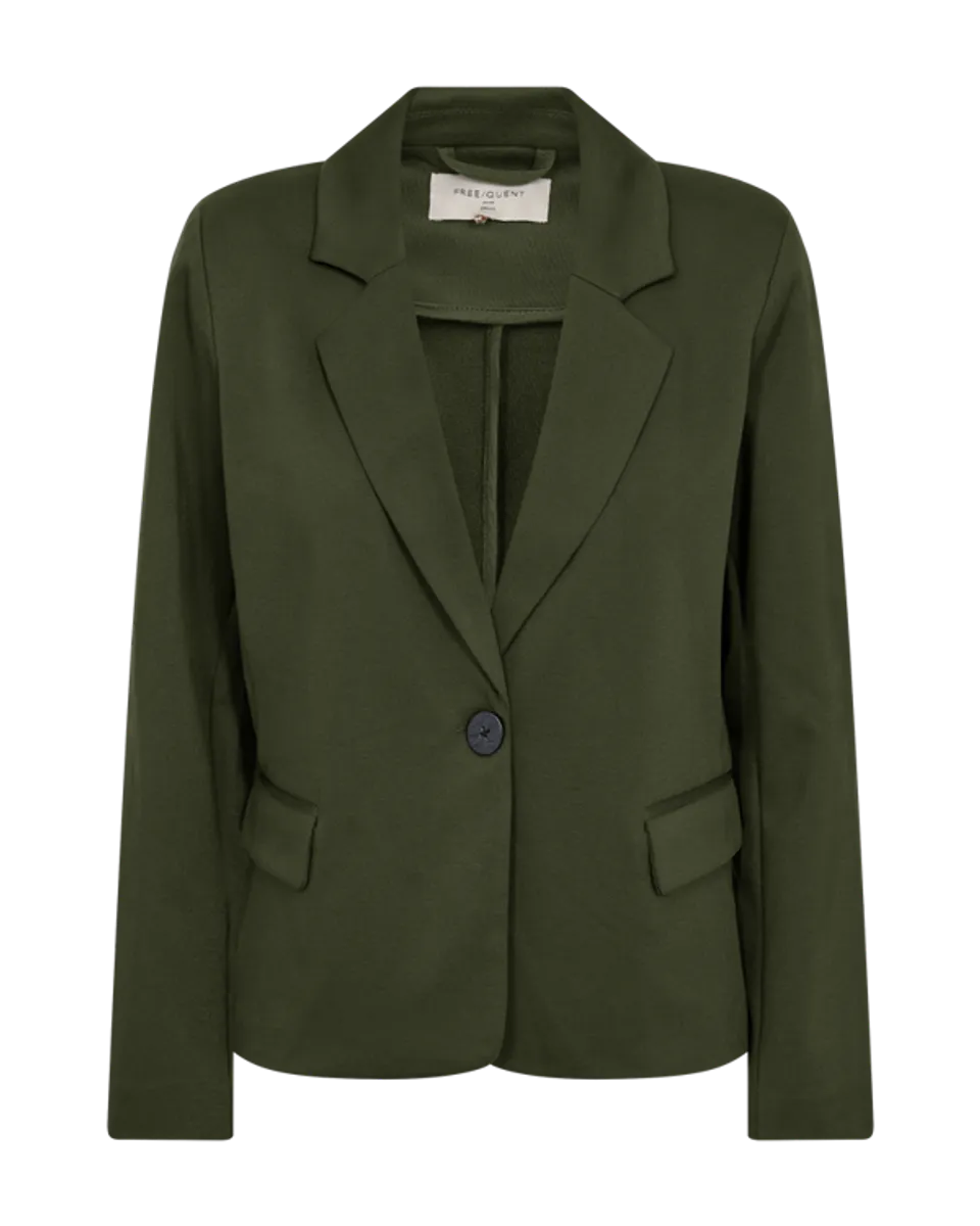 NANNI RETT KORT BLAZER - OLIVEN