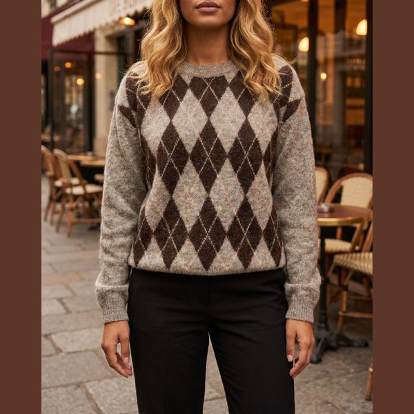 Hovedbilde HARLEKIN GENSER M/ LANG ERM - SAND/BRUN