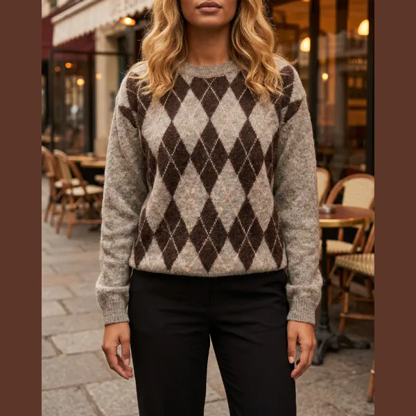 Hovedbilde HARLEKIN GENSER M/ LANG ERM - SAND/BRUN