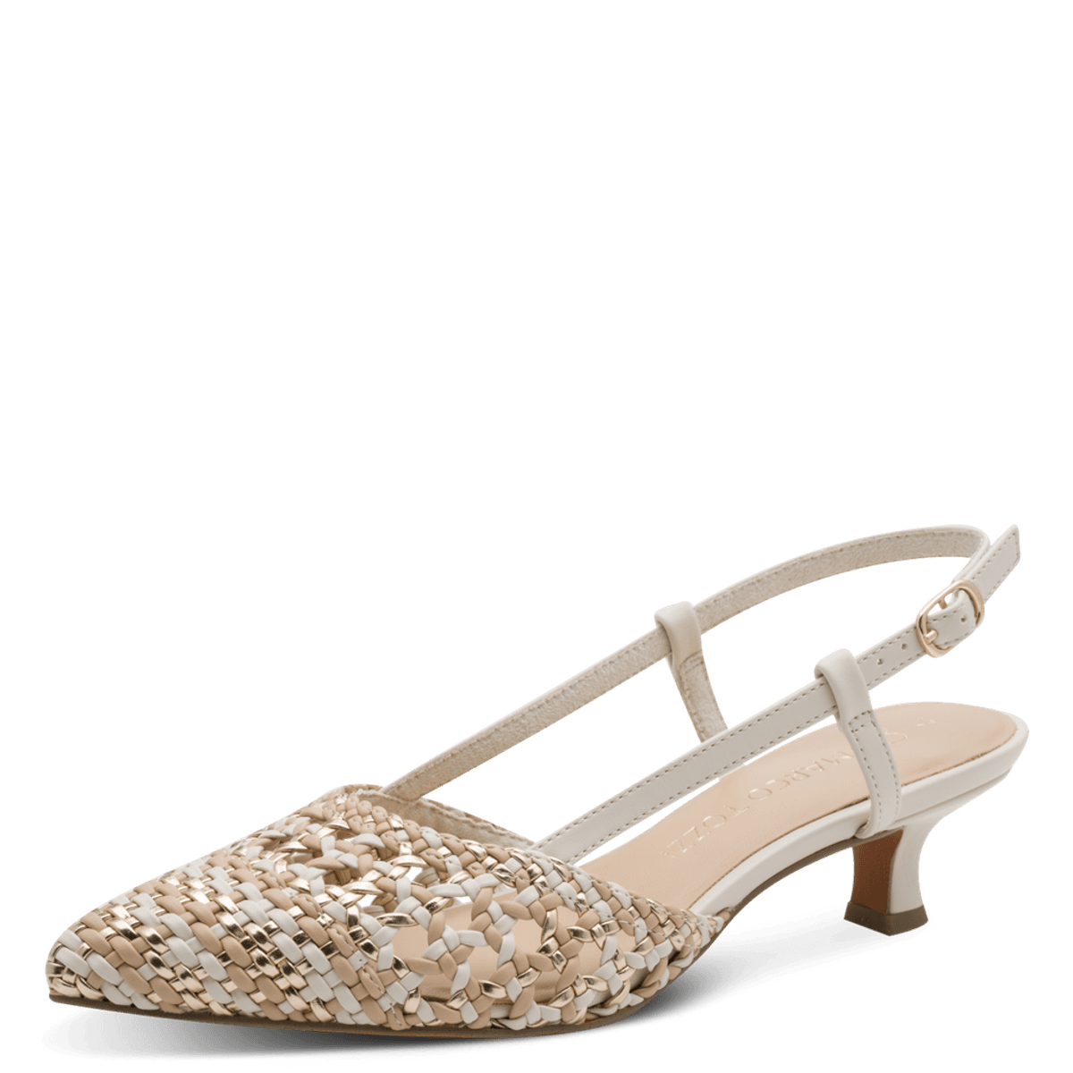 PUMPS FLETTET M/SLINGBACK - CREAM