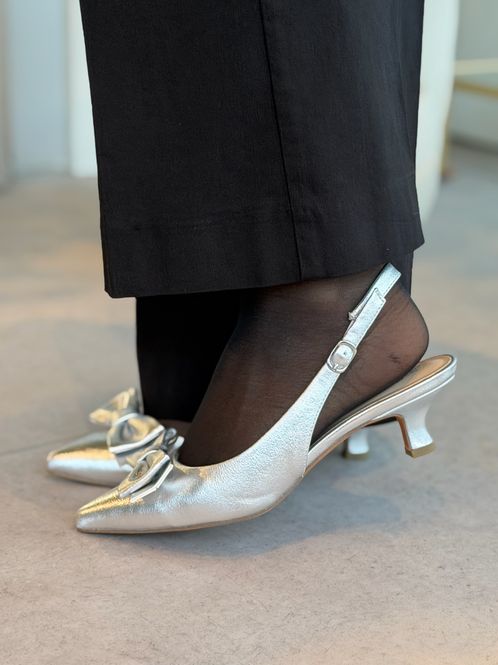 Hovedbilde PUMPS M/SLINGBACK & BOW - SØLV