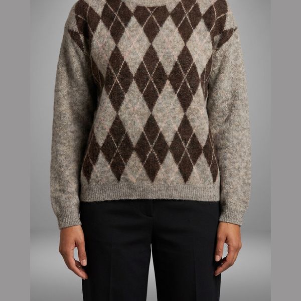 Hovedbilde HARLEKIN GENSER M/ LANG ERM - SAND/BRUN