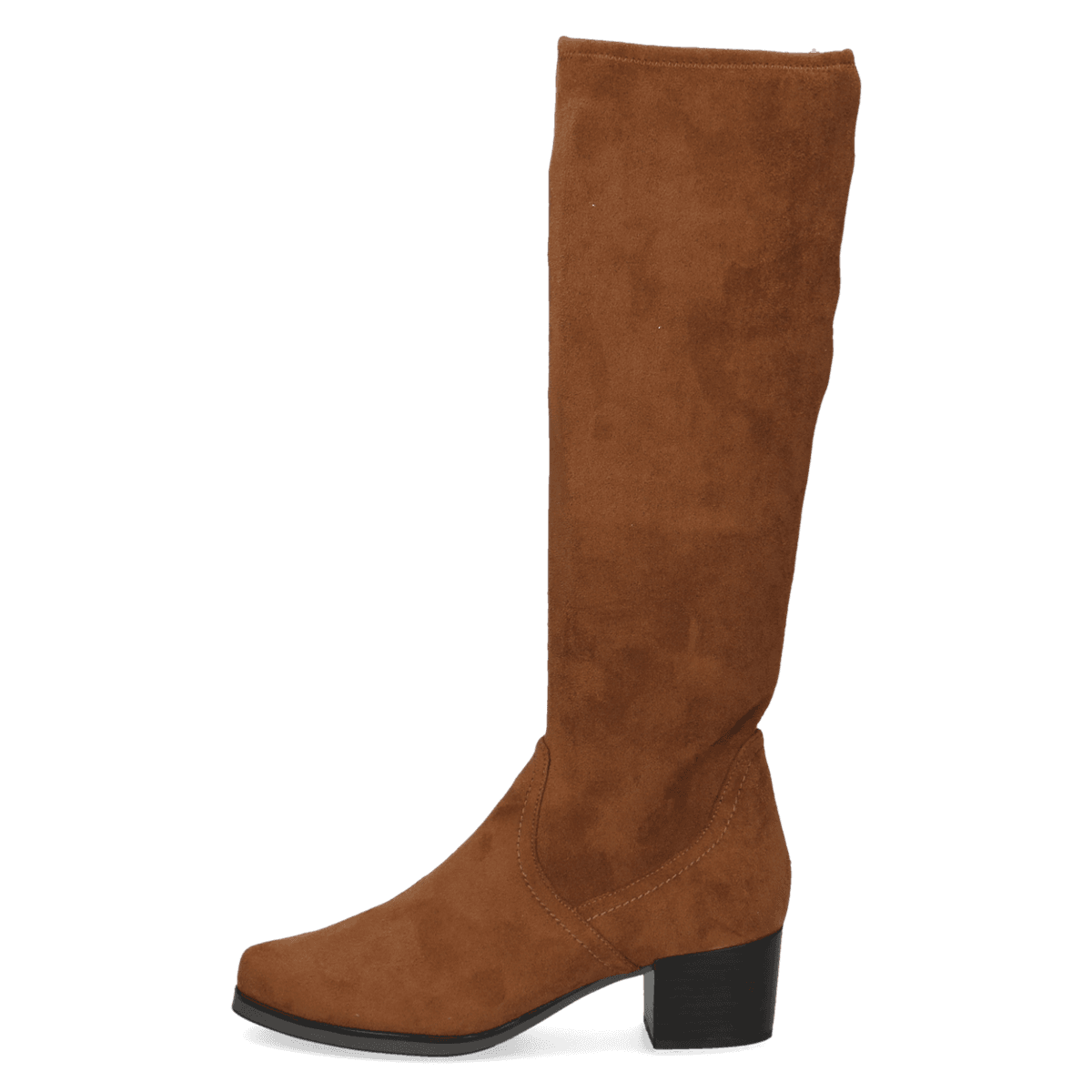 STØVLETT M/LITEN HÆL STRETCHY SKAFT - COGNAC