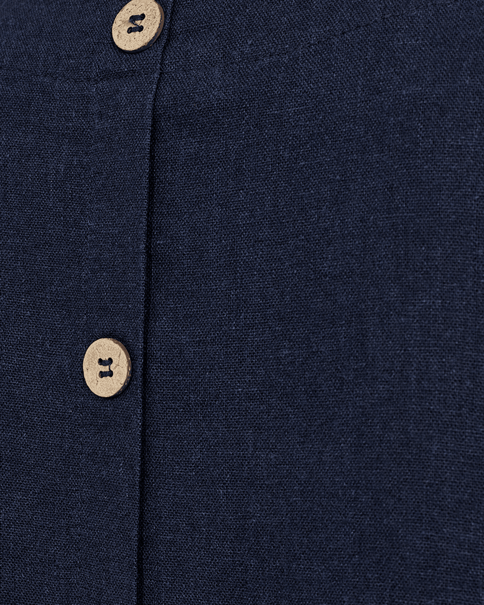 LAVA KJOLE U/ERM M/KNAPPER BAK - NAVY