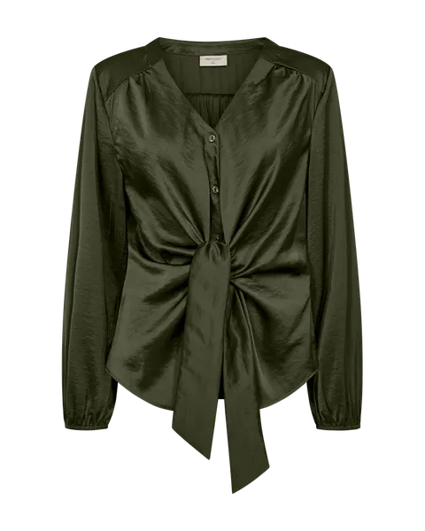 Hovedbilde DOVE SATENG BLUSE - KOMBU GREEN