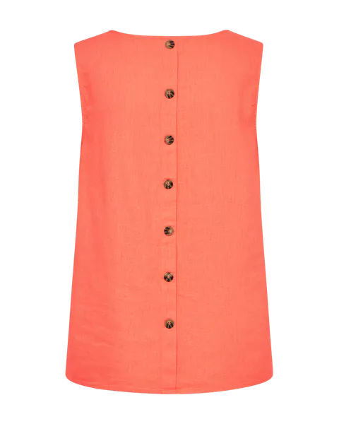 Hovedbilde LAVA LIN/VISCOSE TOPP M/KNAPPER BAK - ORANGE 