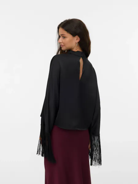 Hovedbilde MAIA BLUSE M/RYSJER - SORT 