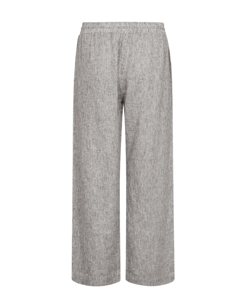 LAVA LIN/VISCOSE BUKSE STRIPER - BRUN/OFFWHITE