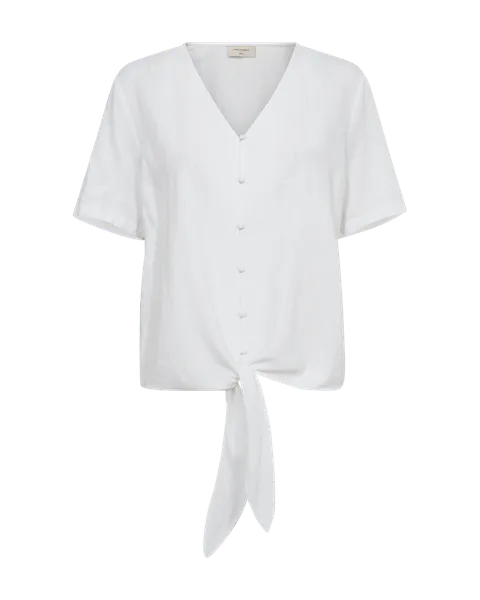 Hovedbilde LAVA LIN/VISCOSE BLUSE M/KNYTING - HVIT