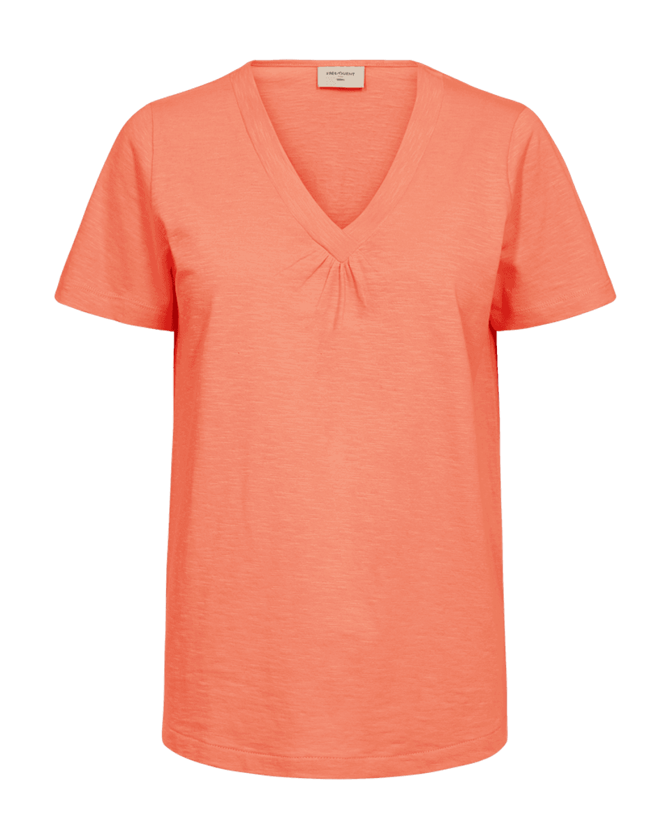 SABINA T-SHIRT V-HALS - ORANGE