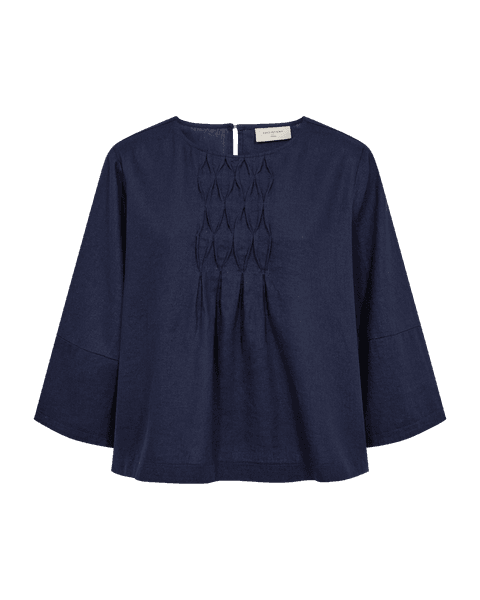 Hovedbilde LAVA LIN/VISCOSE TOPP M/SMOCK - NAVY