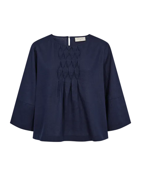 Hovedbilde LAVA LIN/VISCOSE TOPP M/SMOCK - NAVY