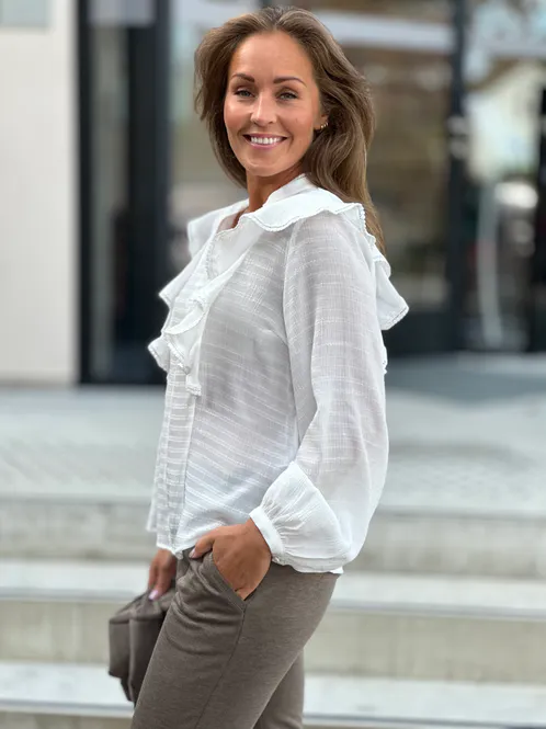 Hovedbilde SHU BLUSE M/RYSJ - OFFWHITE