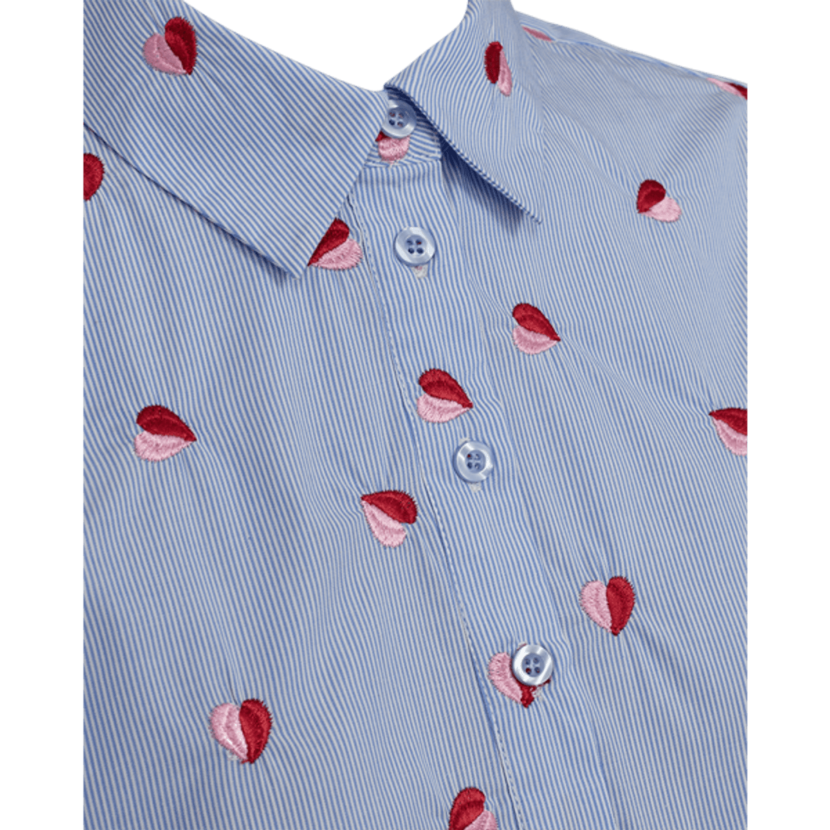 ROSAN SKJORTE 3/4 ERM - HIMMELBLÅ/ROSA