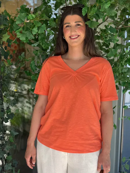 Hovedbilde SABINA T-SHIRT V-HALS - ORANGE