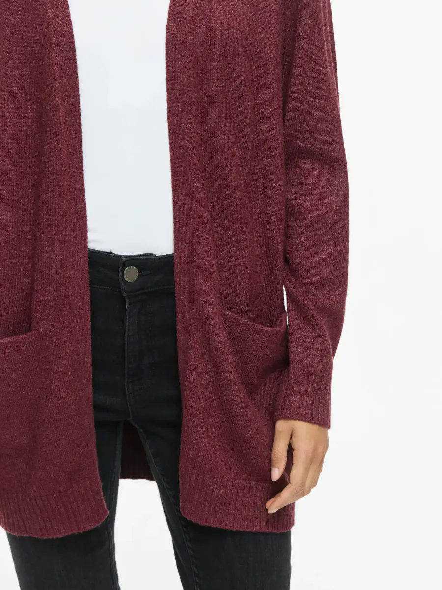 VIRIL CARDIGAN LANG - PLOMME MELERT
