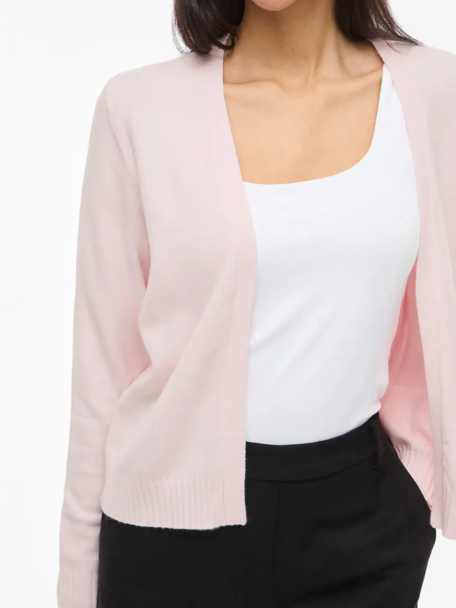 VIRIL KORT CARDIGAN - LYS ROSA MELERT