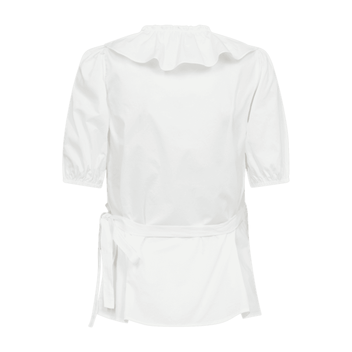 MALAY BLUSE M/VOLANGER - HVIT