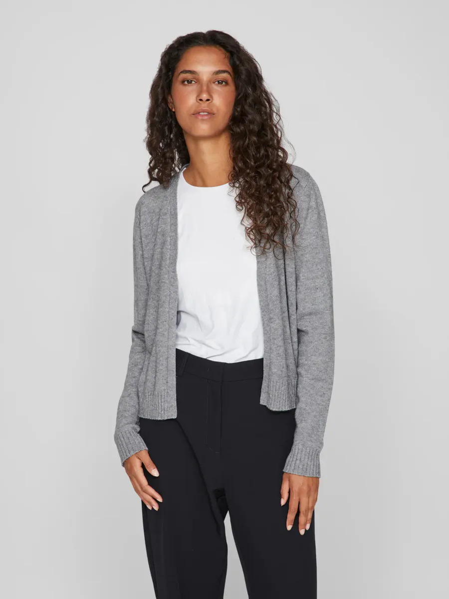 VIRIL SHORT CARDIGAN - GRÅ MELERT