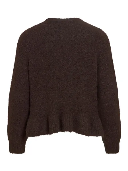 Hovedbilde BOWS KNIT GENSER M/VOLANG - BRUN MELERT