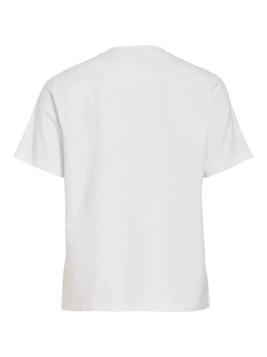 NORA T-SHIRT - HVIT M/ORANGE