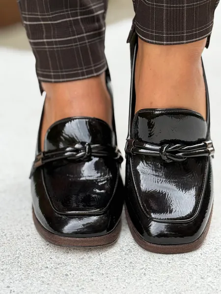 Hovedbilde MOKASIN M/BLOKHÆL - MOCCA PATENT